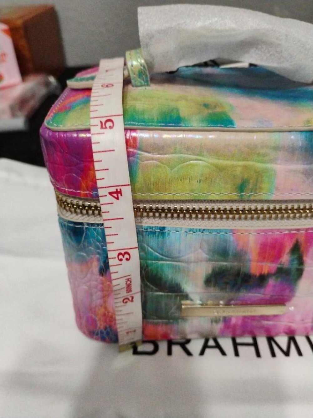 Brahmin Multicolor Impression Melbourne DI Iridescent Charmaine Travel Case NWT - Picture 7 of 11